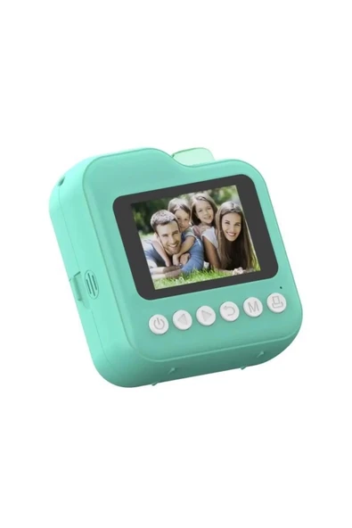 Dijital Video Kayıt Fotoğraf Çocuk Kamerası Anlık Termal Resim Kağıt Baskılı Mavi - Resim 3