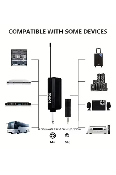 Profesyonel Çiftli Kablosuz Mikrofon Seti Karaoke Şarj Edilebilir 50 Metre Mesafe - Resim 3