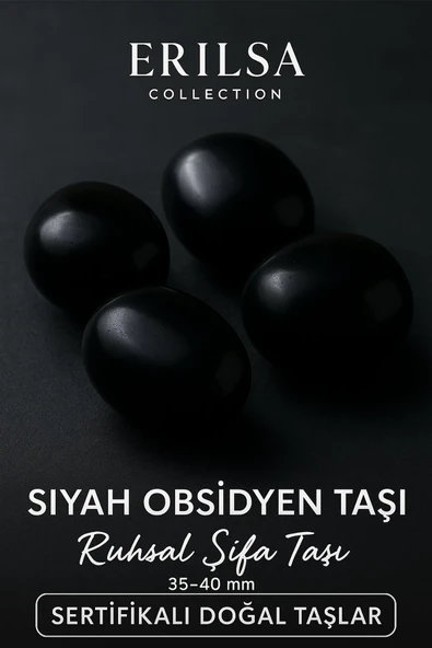 Sertifikalı Doğal Siyah Obsidyen Taşı Kütle 35-40 mm – Ruhsal Şifa ve Koruma Taşı ürün görseli