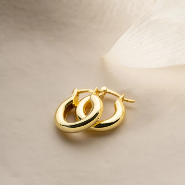 925 Ayar Gümüş Bombeli Halka Küpe - Resim 6