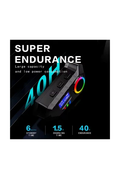 Y30 Kask Kulaklık Bluetooth Motosiklet Kulaklık Rgb Radyolu Intercom - Resim 3