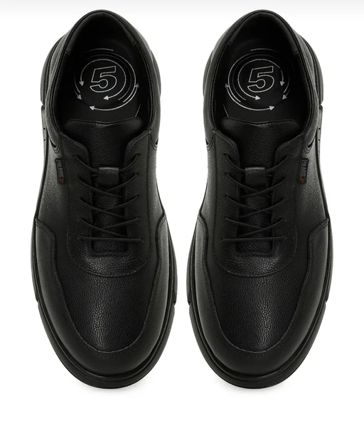 Polaris 109006 Siyah Hakiki Deri Erkek Ayakkabı - Resim 4