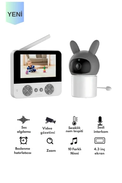 Bebek Kamerası Kumandalı Monitörlü Karşılıklı Konuşma Özellikli , Hatırlatıcılı Ip Bebek Kamerası ürün görseli 1