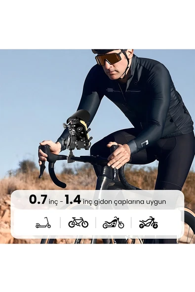 Gidon Bağlantılı Güneş Ve Yağmur Korumalı 360° Derece Ayarlanabilir Motosiklet Bisiklet Telefon Tutucu - Resim 5
