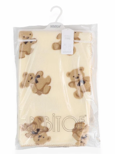 Bebitof Sevimli Ayıcıklar Desenli 90x100 cm Peluş Bebek Battaniye BBTF.EKR.95076 - 2