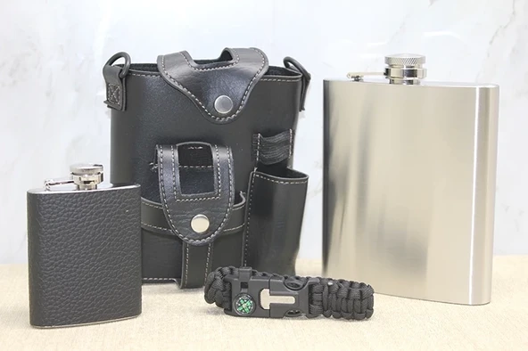 Deri Kılıflı Matara Seti Alk3929 ürün görseli 1