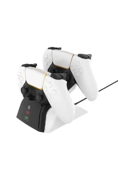 Ps5 Dualsense /ps5 Slim/ps5 Pro Gamepad Hızlı Şarj İstasyonu Çift Kol Şarj Ünitesi - Resim 3