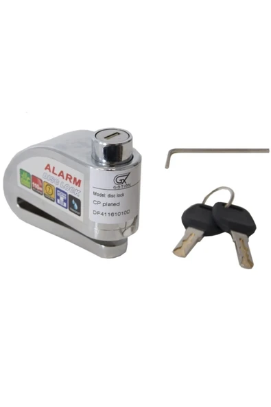 Alarmlı Motosiklet Disk Kilidi 110 Desibel Krom Bisiklet Scooter Alarmlı Disk Kilidi ürün görseli
