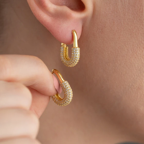 925 Ayar Gümüş Çengelli İğne Küpe ürün görseli