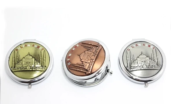 Metal İstanbul Temalı Yöresel Kabartmalı El Aynası 2alk112 ürün görseli 1