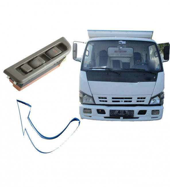 ISUZU NPR SOL ÇİFTLİ CAM DÜĞMESİ BEJ 24 VOLT 20002007 - 3