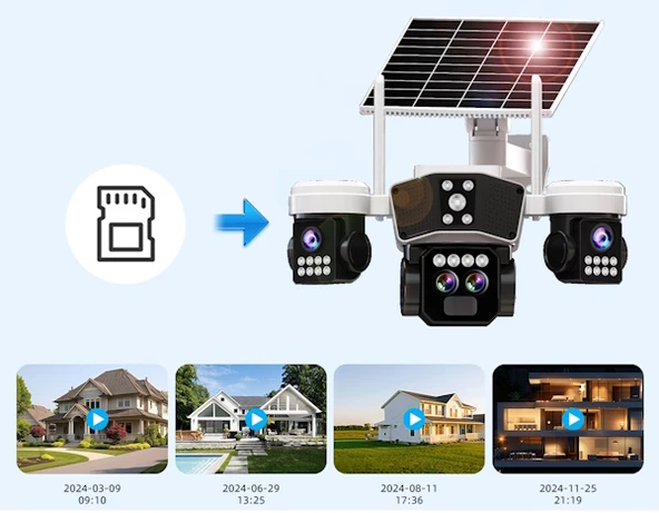 O-Kam 9095 256GB 12MP 10X Zoom 4 Lens 3 Ekran UltraHD 4G Solar Akıllı Güvenlik Kamerası - 6