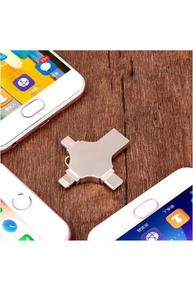 Otg 4in1 Cep Telefonu Çok Fonksiyonlu Usb Flash Bellek 64 Gb Type-c, Micro Sd Ve Kart Okuyucu - Resim 3