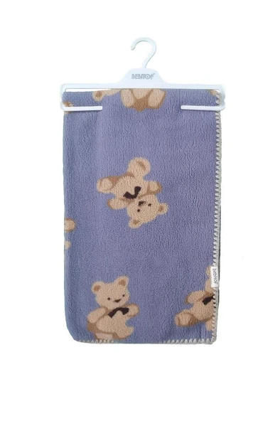 Bebitof Sevimli Ayıcıklar Desenli 90x100 cm Peluş Bebek Battaniye BBTF.İNDG.95076