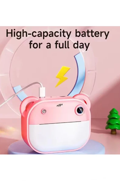 Dijital Video Kayıt Fotoğraf Çocuk Kamerası Anlık Termal Resim Kağıt Baskılı Vtn-09 - Resim 3