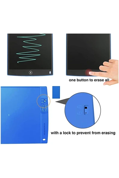12 Inc Writing Lcd Grafik Dijital Kalemli Çizim Tableti Yazı Tahta Not Yazma Eğitim Tableti - Resim 2