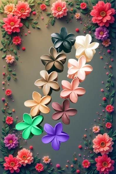 2 Adet Büyük Lotus Saç Toka – Karışık Renk, Dayanıklı ve Şık Saç Aksesuarı ürün görseli 1