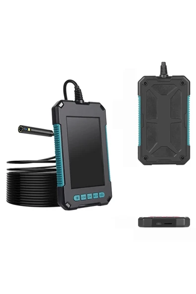 Ekranlı Çift Kameralı 10 Mt Hafıza Kart Destekli Sert Kablo Yılan Endoskop Kamera 5.5 Mm 4.3 Inc - Resim 2