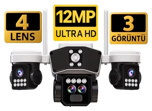O-Kam 9095 256GB 12MP 10X Zoom 4 Lens 3 Ekran UltraHD 4G Solar Akıllı Güvenlik Kamerası - 8