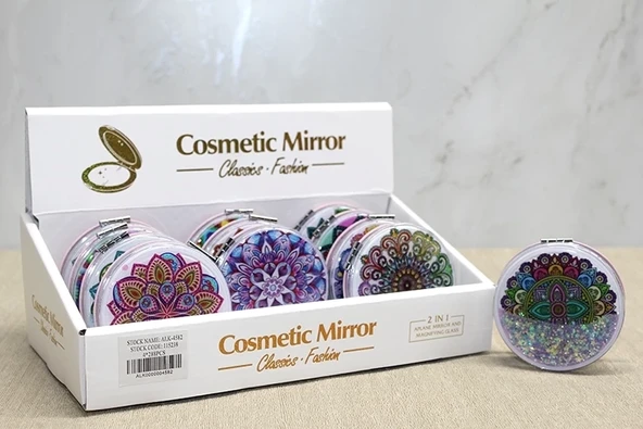 Mandala Desenli Hareketli Sulu El Aynası Alk4582 ürün görseli 1