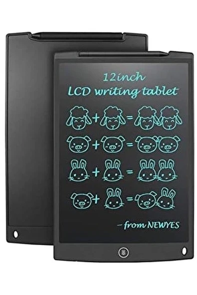 T12 Siyah Writing Tablet Lcd 12 Inç Dijital Kalemli Çizim Yazı Tahtası - Resim 2
