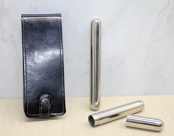 Deri Kılıflı İkili Paslanmaz Çelik  Tüpü Alk3890 ürün görseli 1