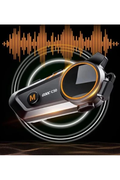 C50 Motosiklet Intercom Kask Kulaklık 1000 Mah Rgb Işıklı Bluetooth Kulaklık Ip67 - Resim 2