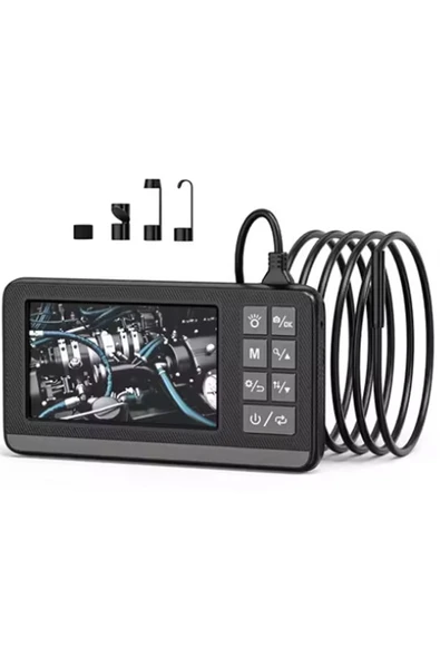 Ekranlı Çift Kameralı 5 Mt Sert Kablo Endoskop Kamera 8 Mm 4.3 Inc Hafıza Kart Destekli ürün görseli 1