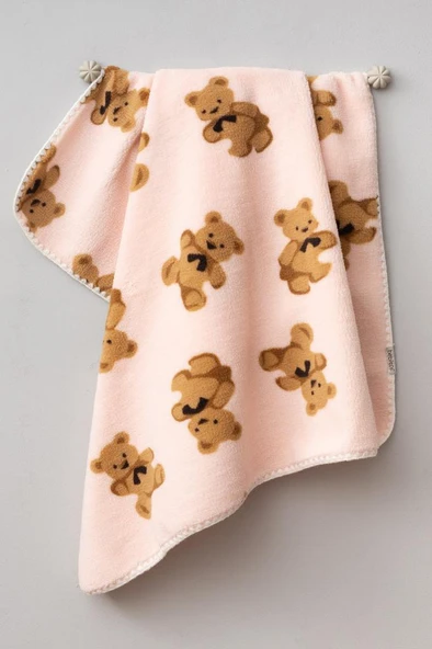 Bebitof Sevimli Ayıcıklar Desenli 90x100 cm Peluş Bebek Battaniye BBTF.PMB.95076 ürün görseli