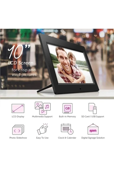10-inç Lcd Ekran Dijital Fotoğraf Çerçevesi - Resim 2