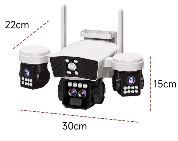 O-Kam 9095 128GB 12MP 10X Zoom 4 Lens 3 Ekran UltraHD 4G Solar Akıllı Güvenlik Kamerası - Resim 9