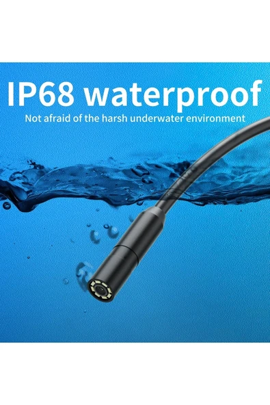 Endoskop Yılan Video Kamera İos Uyumlu Led’li 10 Metre 7 Mm Sert Kablo 2mp Full Hd - Resim 2