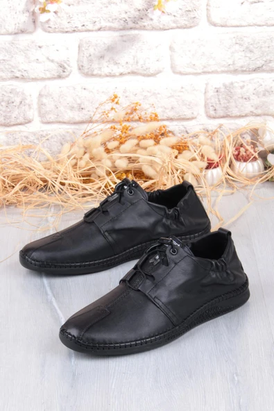 Mehmet Mete 42613 Lastikli Comfort Rahat Esnek Hakiki Deri Erkek Ayakkabı - Resim 3