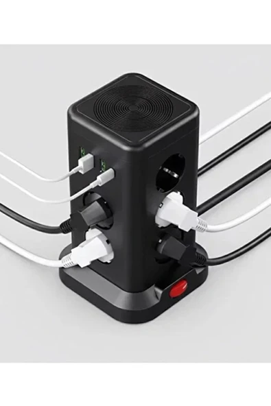 Wp711 Akım Korumalı Priz Kablosuz Şarj İstasyonu 11x Soket 3x Usb 1xtype-c Kablolu Grup Priz - Resim 3