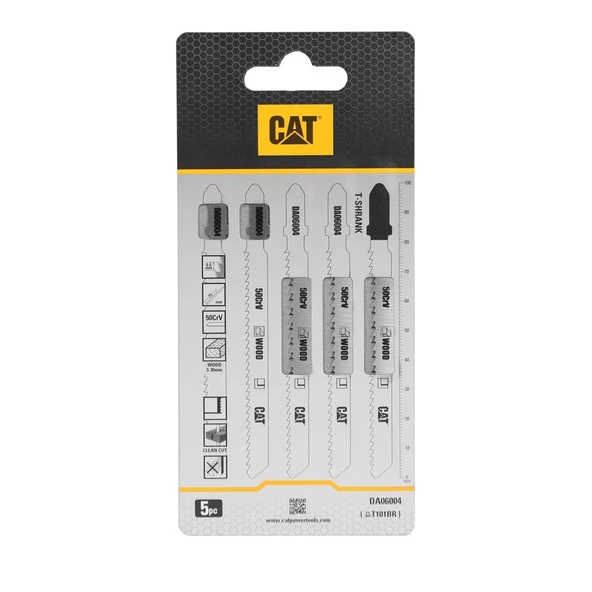 CAT DA06004 5 Parça Profesyonel Ahşap Ters Çapaksız Temiz Kesim Dekupaj Testere Bıçağı, Ucu - 1