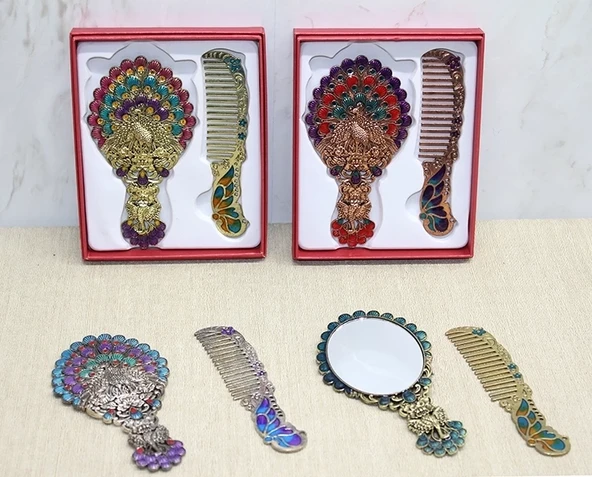 Tavuskuşu Ayna Ve Tarak Seti Küçük Boy Alk4990 ürün görseli 1