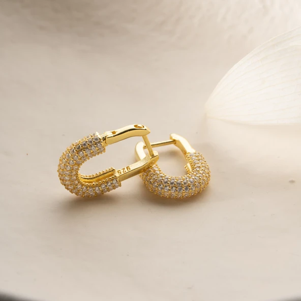 925 Ayar Gümüş Çengelli İğne Küpe - Resim 2