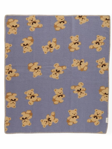 Bebitof Sevimli Ayıcıklar Desenli 90x100 cm Peluş Bebek Battaniye BBTF.İNDG.95076 - 2