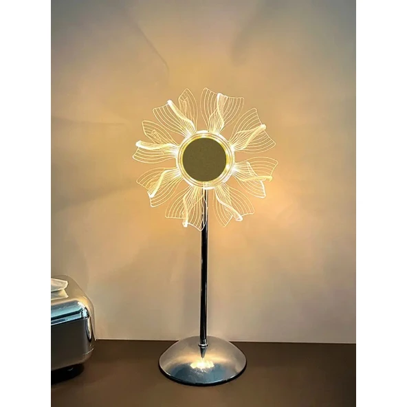 Çiçek Tasarımlı LED Masa Lambası - Resim 2