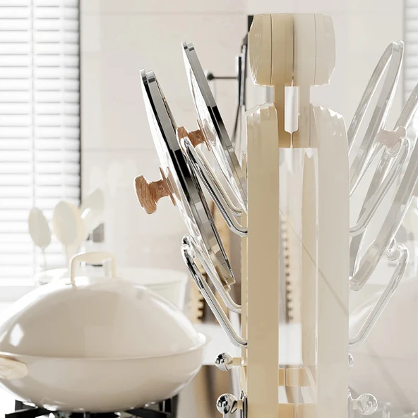 Mutfak Tava Tencere Kapak Tutucu Organizer Raf - Resim 3