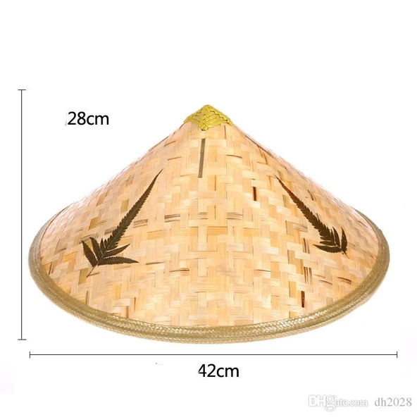 Naturel Renk Cambodia Kamboçyalı Vietnam Şapkası PVC Hasır ürün görseli 1