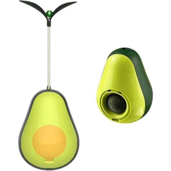 Avokado Şeklinde Kedi Naneli ve Mama Hazneli Kedi Oyuncağı ürün görseli 1