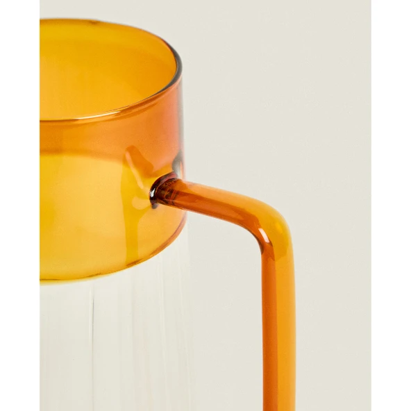 Turuncu Detaylı Cam Sürahi 1600 ml - Resim 2