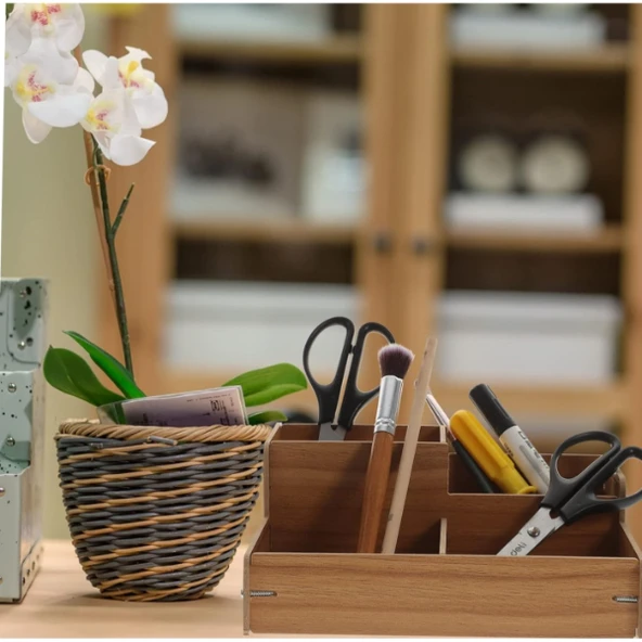 Ahşap Masa Üstü Düzenleyici Kutu - Resim 3