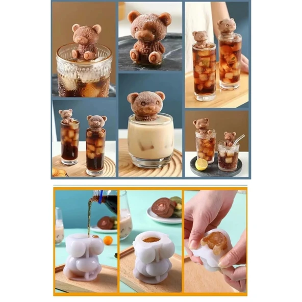 Ayı Şekilli Silikon Buz Kalıbı - Resim 4