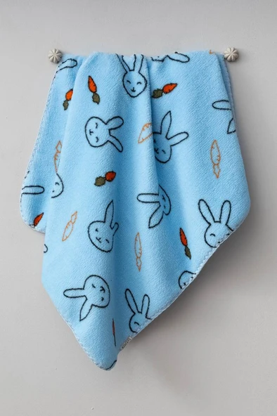 Bebitof Sevimli Tavşan Desenli Peluş Battaniye BBTF.MV.95077