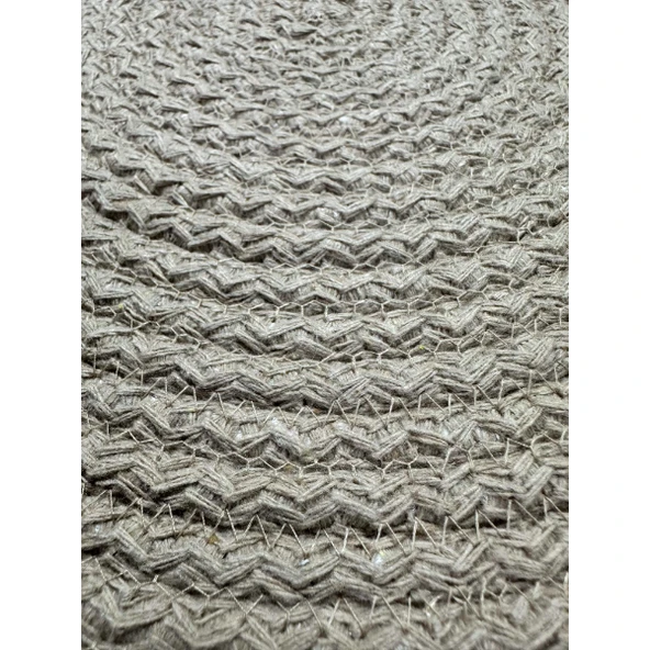 DecoHandy 39cm Neon Renkli Şeritli Jüt Örme Supla Amerikan Servis - Resim 3