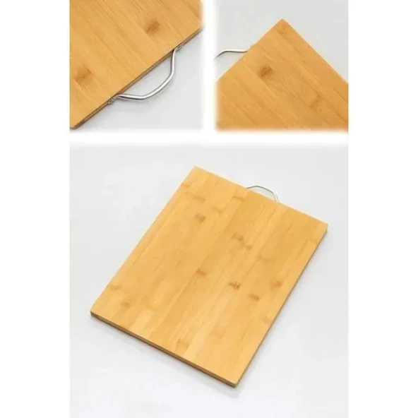 Metal Saplı Bambu Kesim Panosu - Resim 2