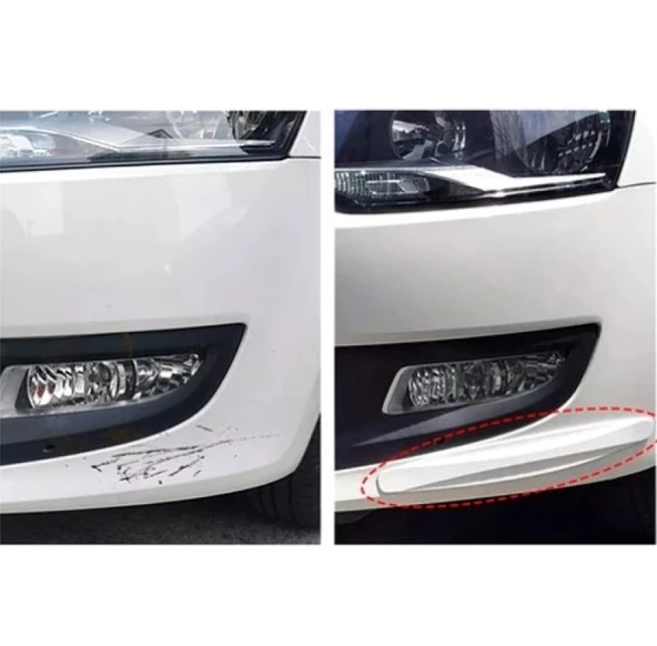 Araba Tampon Koruyucu Karbon Desenli Beyaz - Resim 3