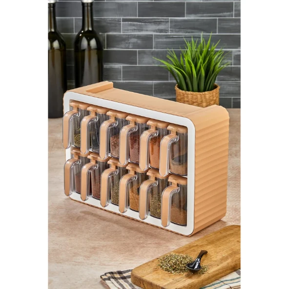 12'li Standlı Kaşıklı Baharatlık Seti - Resim 4